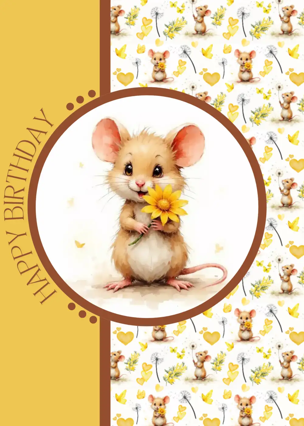 Cute Mouse Birthday Card